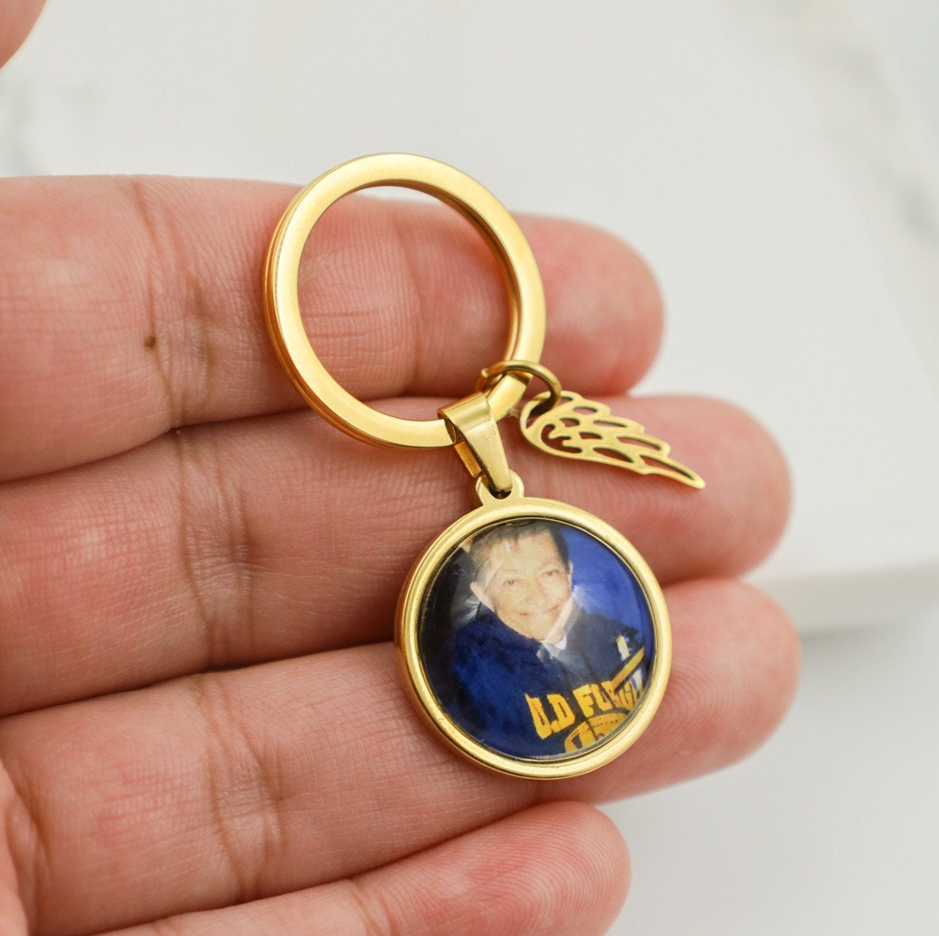 Memorial Photo Keychain, Picture Keychain Personalized, Gift for Her ...