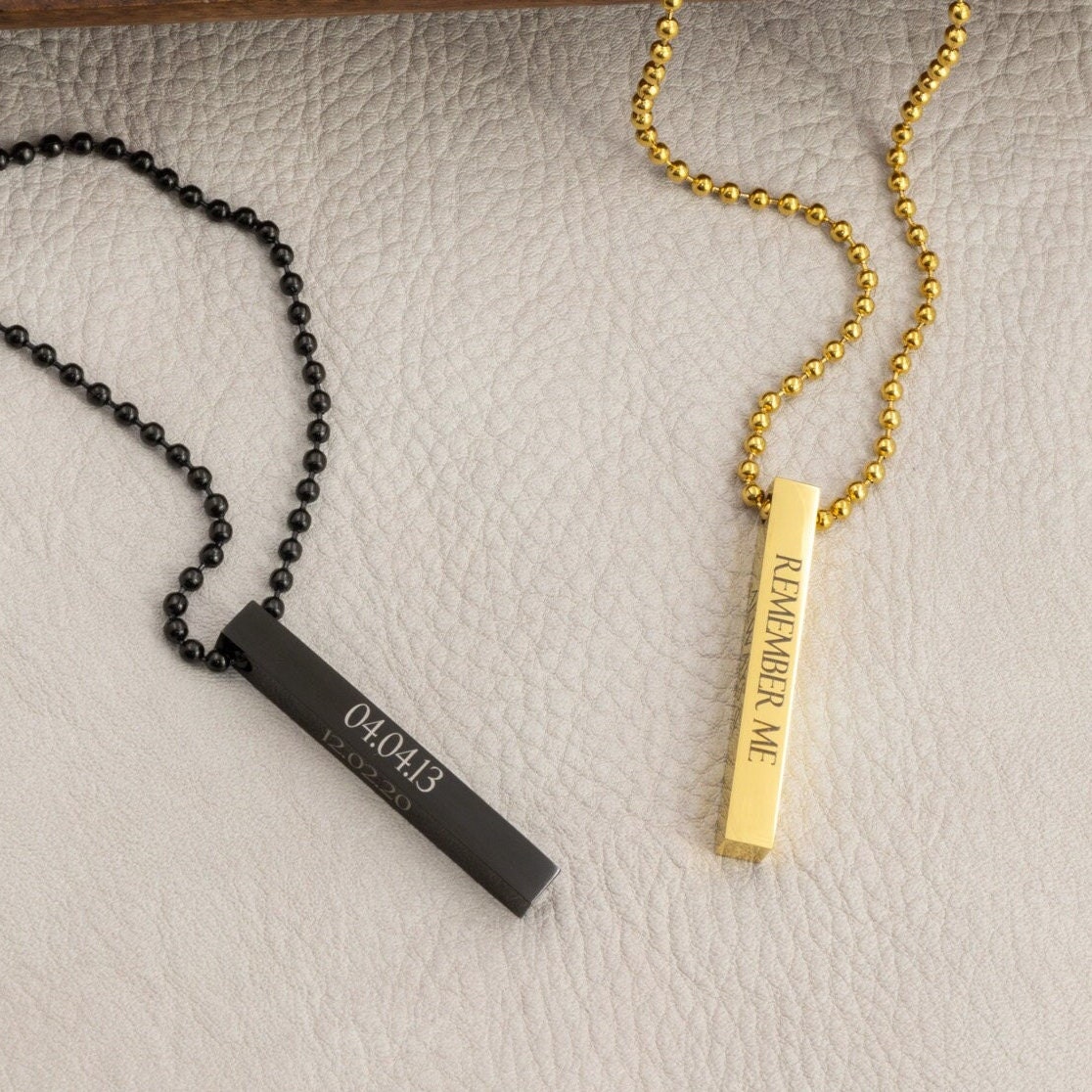 Collana con incisione Papà e nomi dei figli, in acciaio inossidabile nero - Regalo per la festa del papà per il marito - Italia