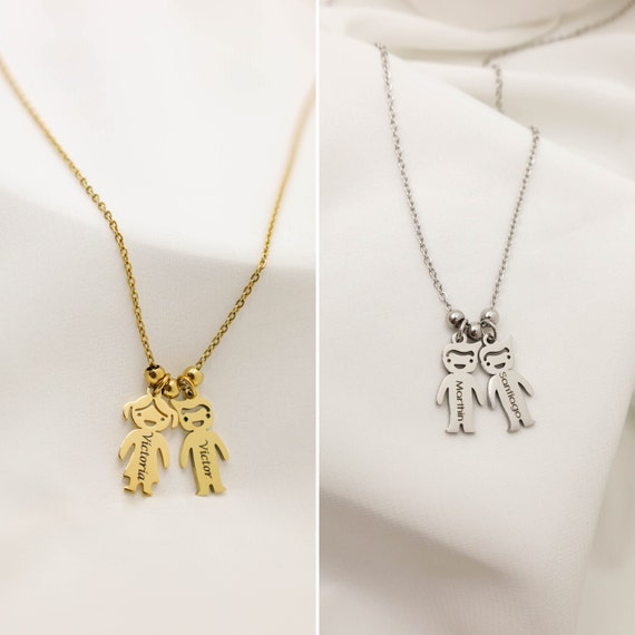 Charm necklace sale with children's names