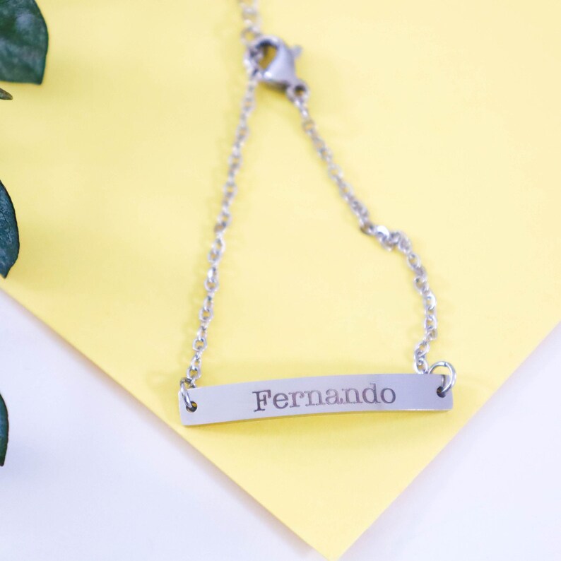 Baby Girl Bracelet Baby Name Bracelet Gold Engraved Etsy