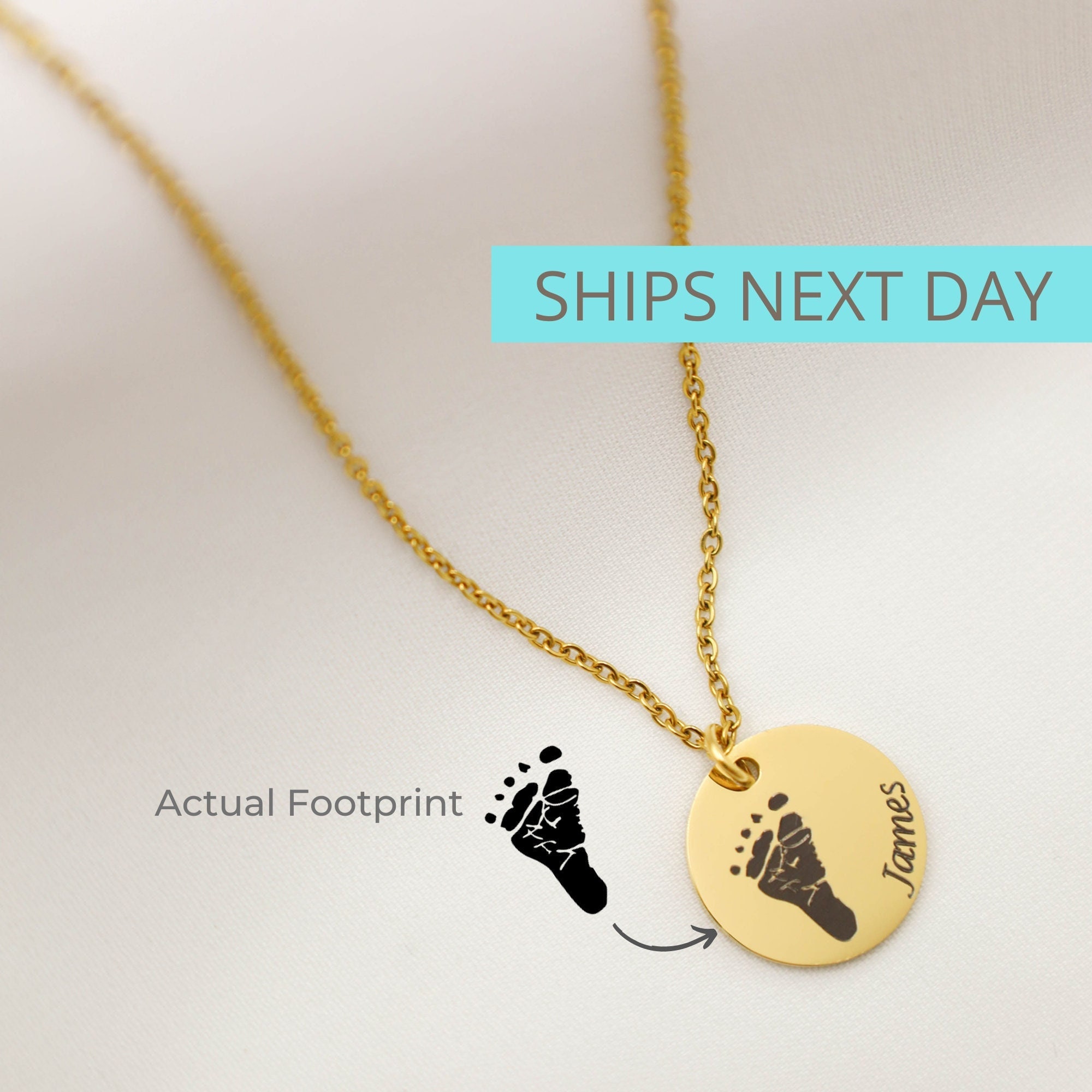 Actual Footprint Necklace Mothers 