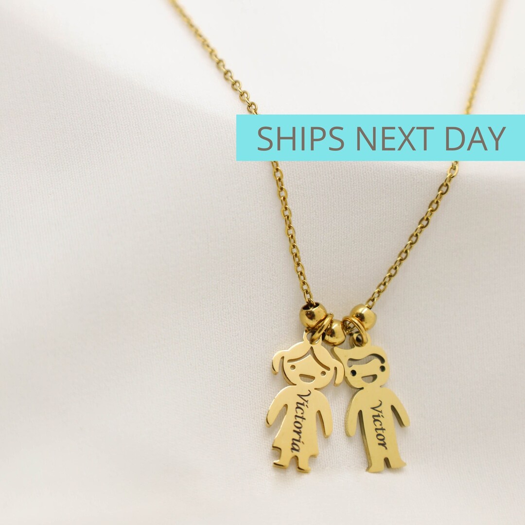 Necklace With Kids Name, Boy Necklace for Mom, Kids Name Necklace, Boy