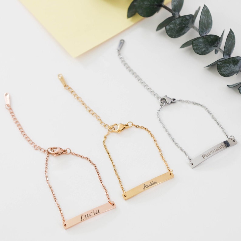 Baby Girl Bracelet Baby Name Bracelet Gold Engraved Etsy