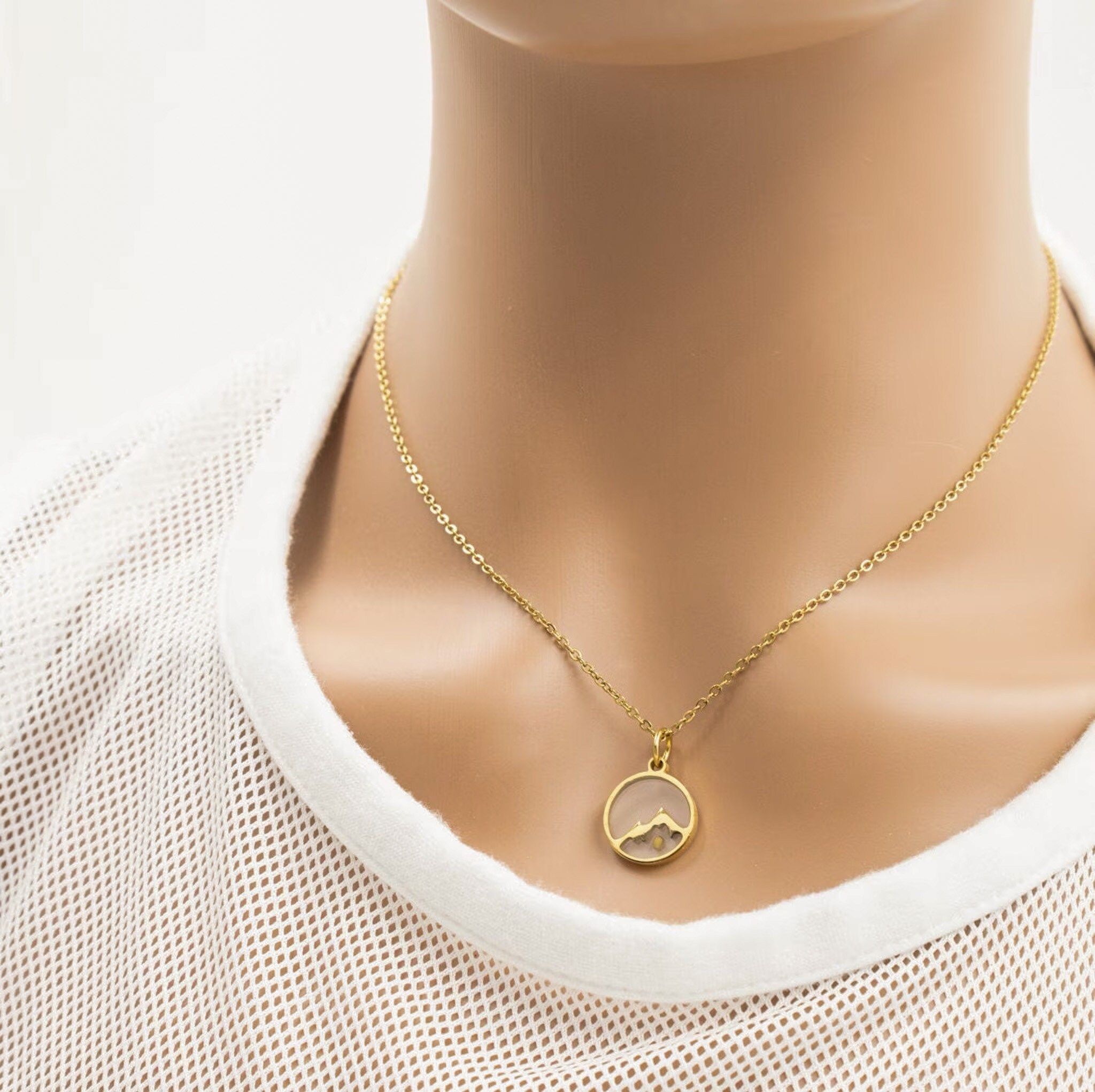 Collana La Fede Sposta Le Montagne - Matteo 17:20 - Con Semini Di Senapa Luminosi Rosa E Verde - Gioiello Religioso In Acciaio Inox Per Donna E Uomo - 3