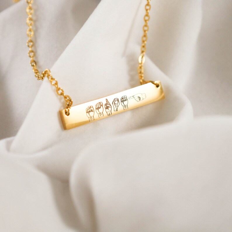 ASL Necklace ASL Name Necklace Sign Language Necklace Etsy