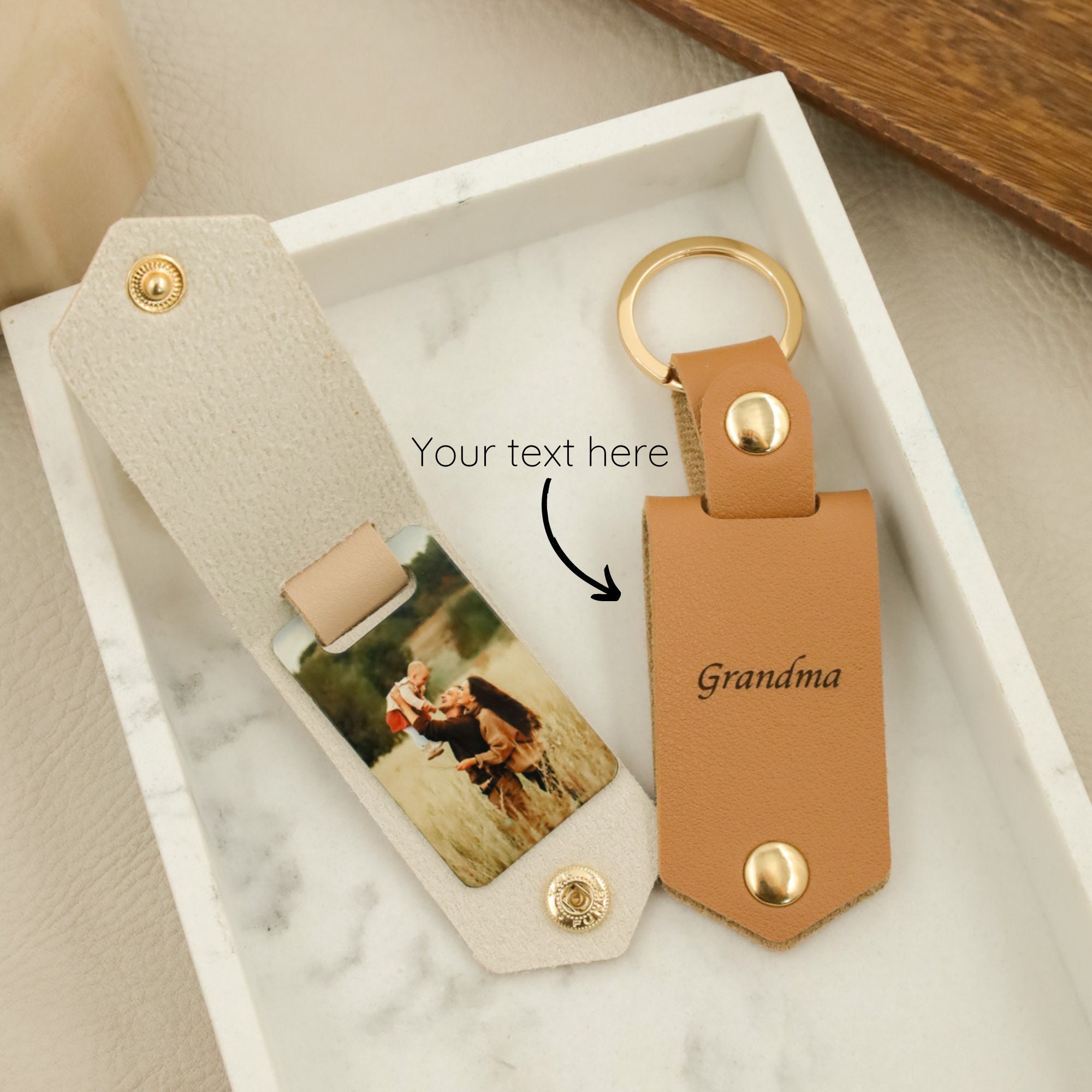 Personalized Picture Keychain, Sentimental Gift for Boyfriend, Leather ...
