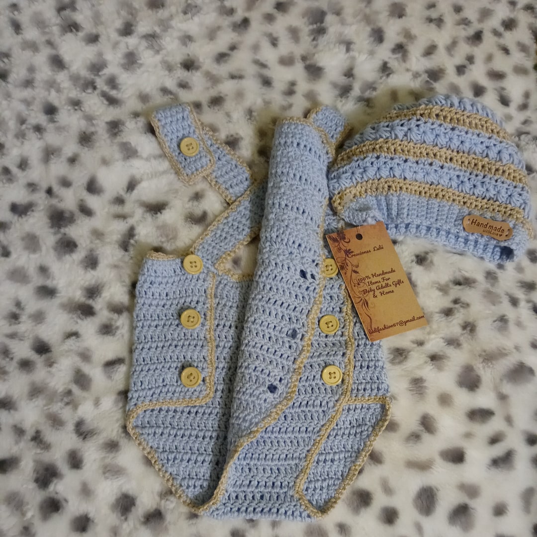 Choupette Smart Party Set (Overall And Bonnet) For Newborn Baby Boy