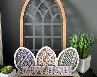 DIGITAL DOWNLOAD, Easter Egg Svg, Easter Shelf Sitter Laser File, Easter Egg Decor Svg, Easter Decor svg, Tiered Tray Svg, Glowforge File