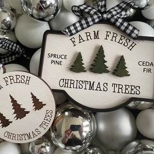 Farm Fresh Christmas Tree SVG, Rustic Svg File, Christmas Decor, Christmas Tree Ornament svg, Farmhouse Ornament svg
