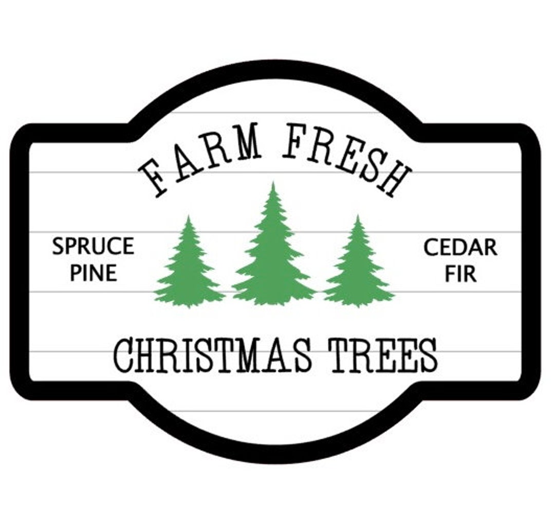 Farm Fresh Christmas Tree Sign, Farmhouse Christmas Tree Sign, Rustic