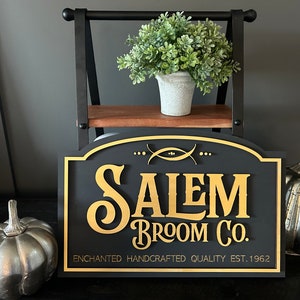 Salem Broom Co Sign SVG,  Halloween Sign File, Broom Co SVG, Witchy Home Decor, Fall Decor, Digital Download, Laser File, Glowforge File