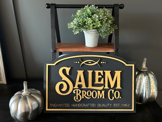 Salem Broom Co Sign SVG: Witchy Halloween Decor (Digital Download, Laser File)