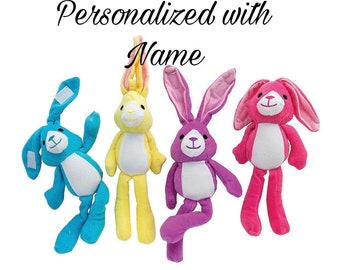 Personalized Easter Bunny, Monogrammed Easter Bunny Plush, Stuffed Easter Bunnies, First Easter Bunny Stuffie, Easter Basket Gift