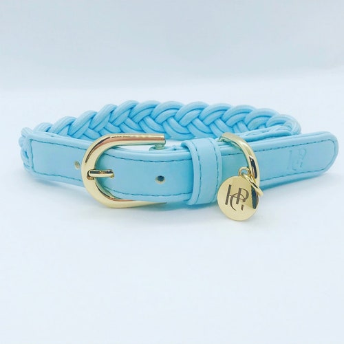 Blue Ombre Rope Dog Collar Adjustable Rope & Leather Dog Etsy