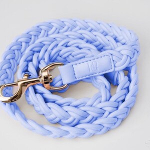 Periwinkle Plaited Cute Dog Leash, Braided Rope Puppy Lead, Pastel Blue Walking Leash for Small Dogs, Durable Pet Leash, Everyday Dog Lead
