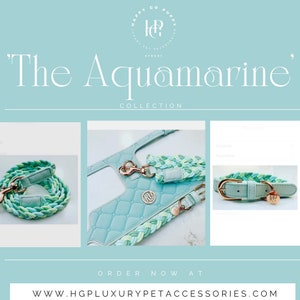 AQUAMARINE COLLECTION For Dog And Cat - Luxury PET Harness, Collar, Leash And Waste Bag