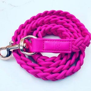 PINK LIPSTICK Pu Leather Rose Gold Dog LEASH For Animal Lover – Beautiful Signature Lead Dog Leash