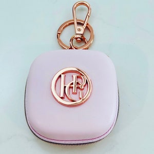 Baby Rosa / Rosegold Hgp Logo Signature Hundekotbeutel Halter, Minimalistisches Vegan Leder Leckerli Tasche Geschenk