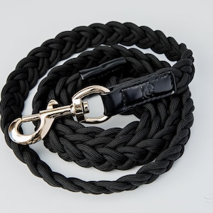 Geflochtener schwarzer HUND Und KATZE Schwarzes Leder LEINE - Handgefertigte Hardware aus Zinklegierung für Haustiere