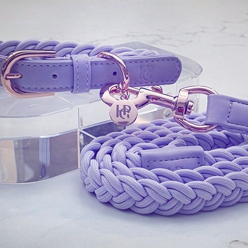 Dog Collar & Leash LILAC Plaited Etsy Australia