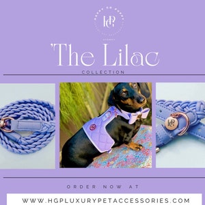 LILAC Luxury COLLECTION For Dog And Cat - PET Harness/Collar/Leash And Waste Bag