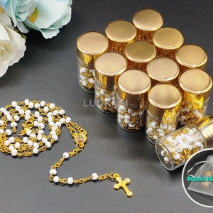 12pcs Lady of Guadalupe Scented Rosary In Glass Beads Wood Rosary w/Gift Bag Boy Gril Baptism Party Favor Recuerdos Bautizo First Communion