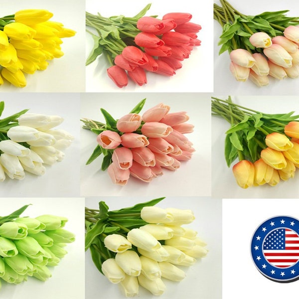 10/20pcs Real Touch Artificial Tulip Wedding Baby Shower Home Party Decoration (Can Mix Color)