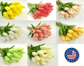 10/20pcs Real Touch Artificial Tulip Wedding Baby Shower Home Party Decoration (Can Mix Color)