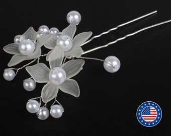 Grandi Spille Per Capelli Di Perla. Forcine Da Sposa. Forcine