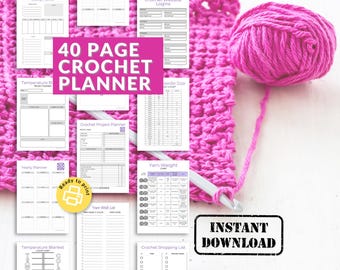Crochet Planner and Craft Project Organizer, Temperature Blanket Log, Weekly/Monthly Planner, Crochet Journal