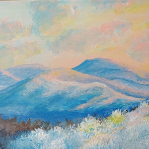 North Georgia Frost, een origineel schilderij met Hogpen Gap, Georgia op de Appalachian Trail