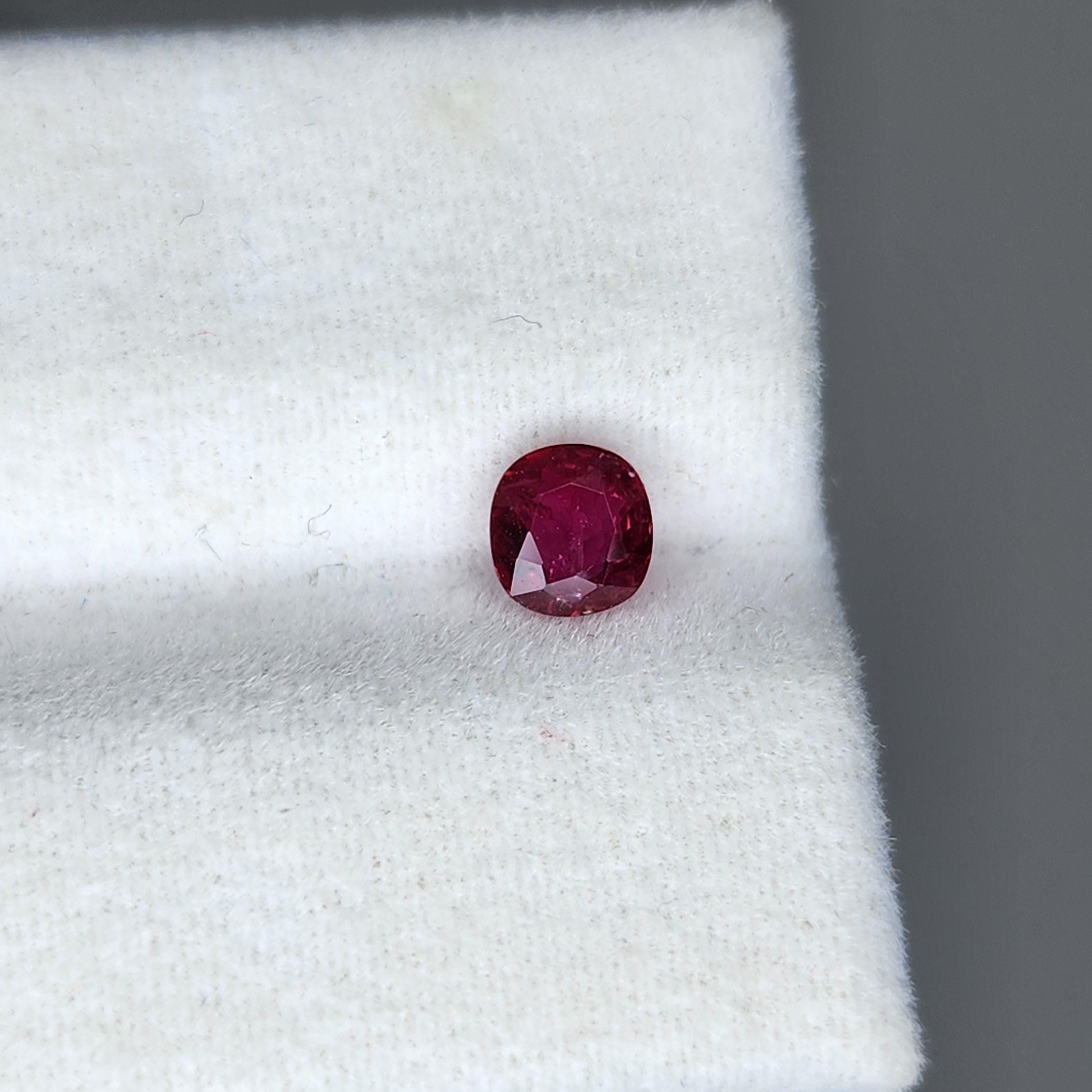 Rare Ruby 0.54cts 4.4mm by 4.7mm Cushion Shape Burma Ruby . Ruby Ring ...