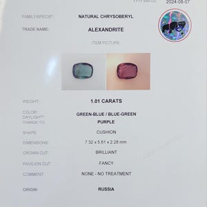 Certified Rare Alexandrite 1.01 cts color change loose gemstone Natural Green to Reddish Russian Alexandrite Pear 7.32mm by 5.61mm Rare Find