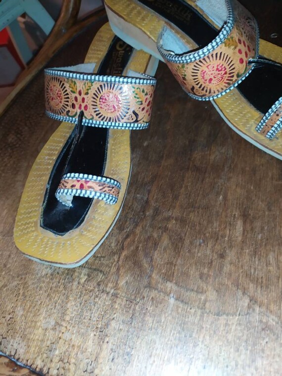 Vintage,Swastik leather works, slippers, chappal,… - image 9