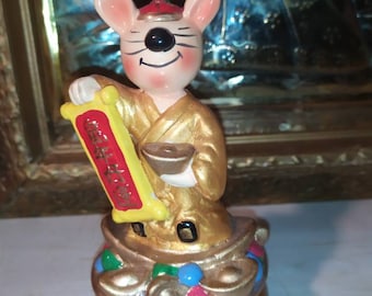 NOT FOR SALE! Good fortune, wealth symbol, Rat, mouse, Chinese ceramic figurine