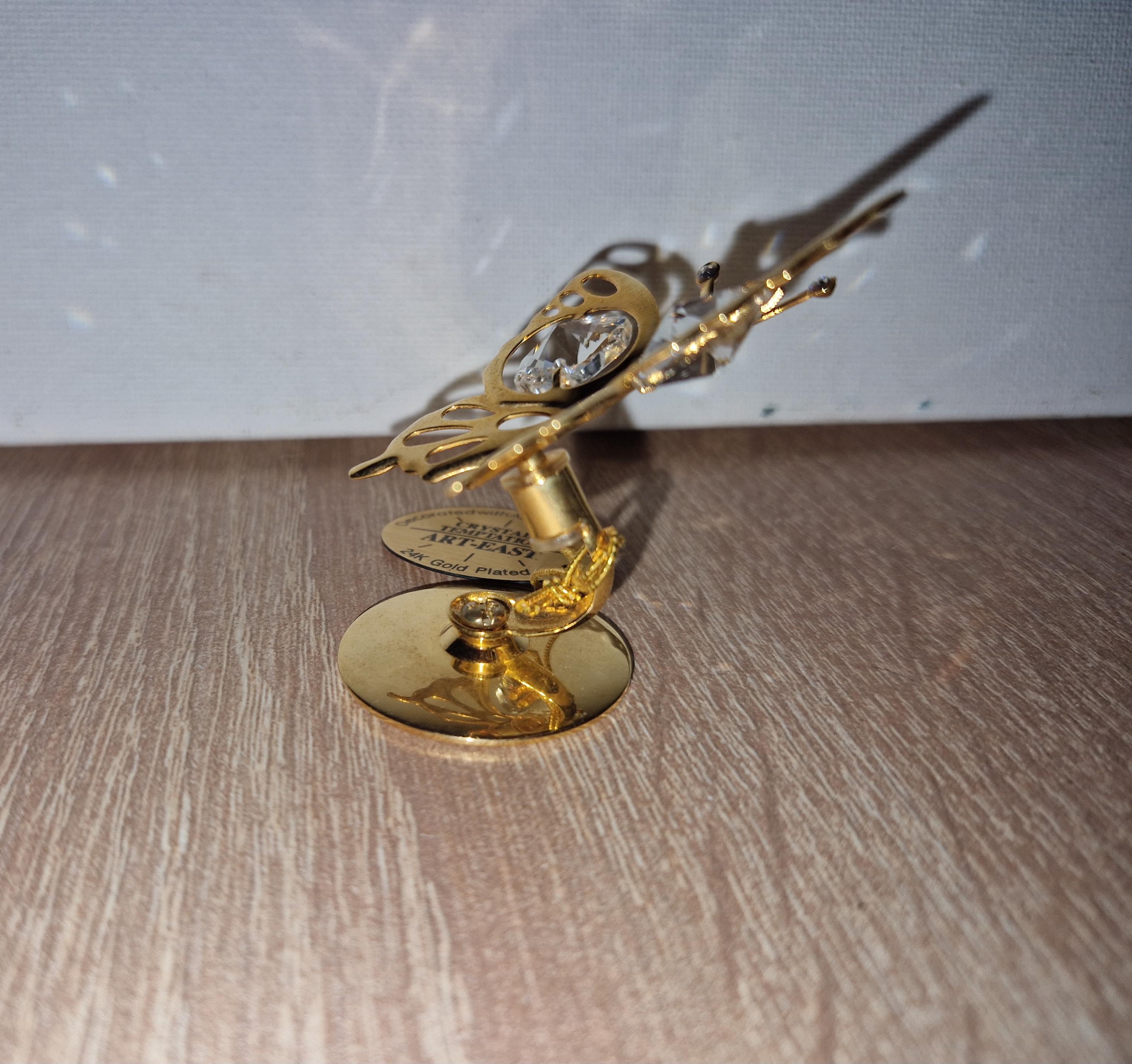 Vintage, Crystal Temptations, Butterfly, Figurine, Shiny, Gold