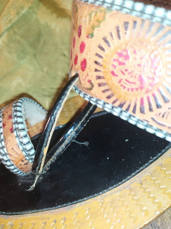 Vintage,Swastik leather works, slippers, chappal,… - image 7