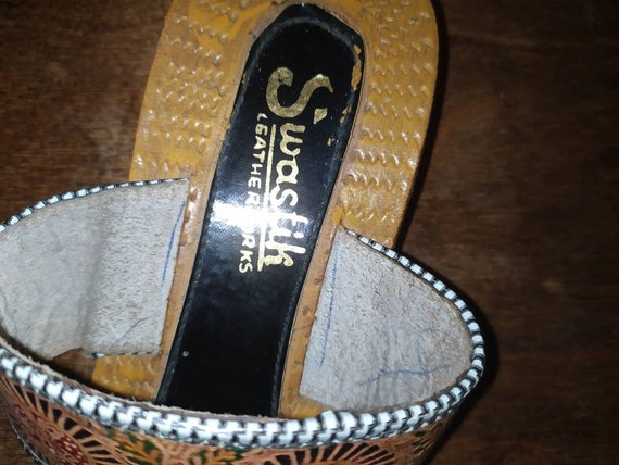 Vintage,Swastik leather works, slippers, chappal,… - image 3