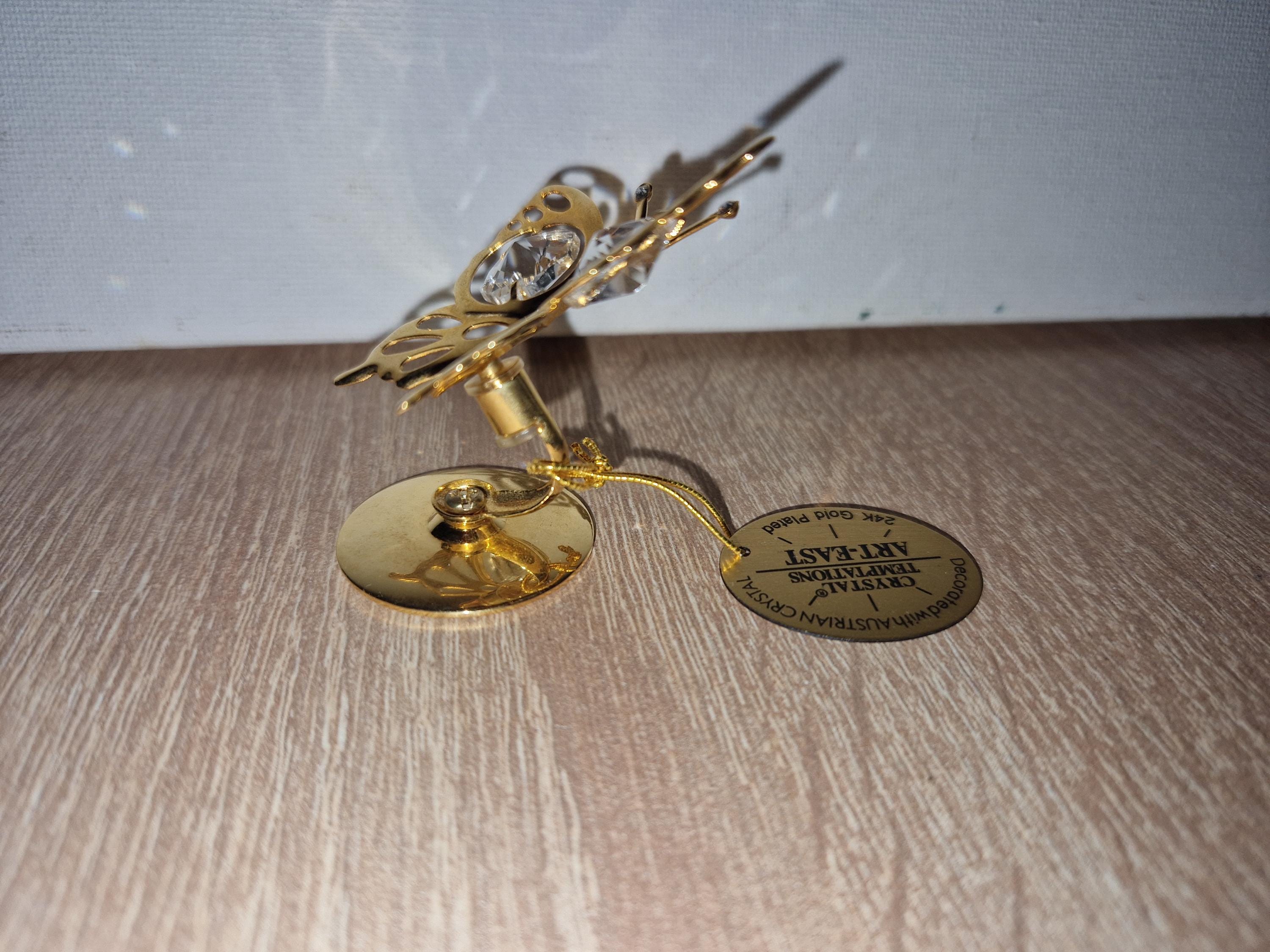 Vintage, Crystal Temptations, Butterfly, Figurine, Shiny, Gold