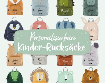 Children's backpacks Trixie in different animal patterns | personalized with name