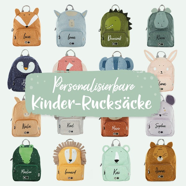 Kinderrucksäcke Trixie in verschiedenen Tiermuster | mit Namen personalisiert