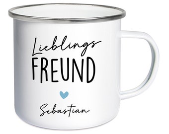 Enamel mug personalized for your favorite people