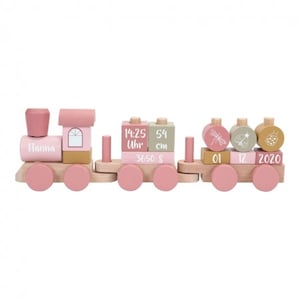 Baby gift for birth pink train stacking tower rainbow Zug