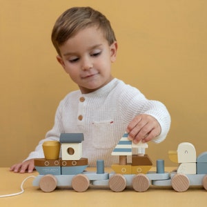 Little Dutch Wooden Train Sailors Bay LD7068 For Birth Printed / Lasered image 7
