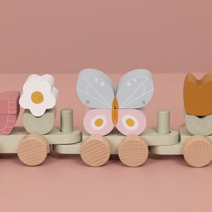 Little Dutch Wooden Train Flowers & Butterflies LD7067 For Birth Printed / Lasered image 7