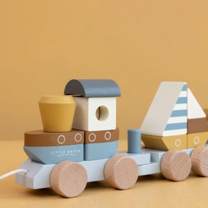 Little Dutch Wooden Train Sailors Bay LD7068 For Birth Printed / Lasered image 5