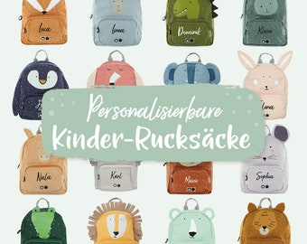 Children's backpacks Trixie in a cute animal pattern | personalized with name