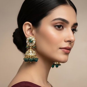 Kundan Jhumka Earrings: Indian Bridal Jewelry emporio Set