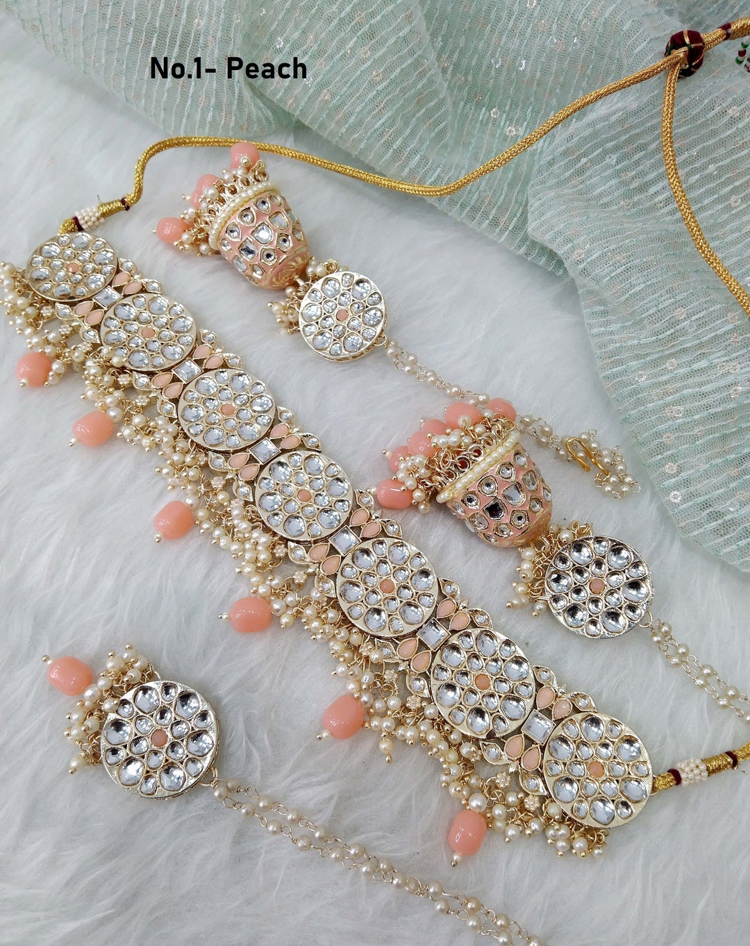 Peach cheap choker set