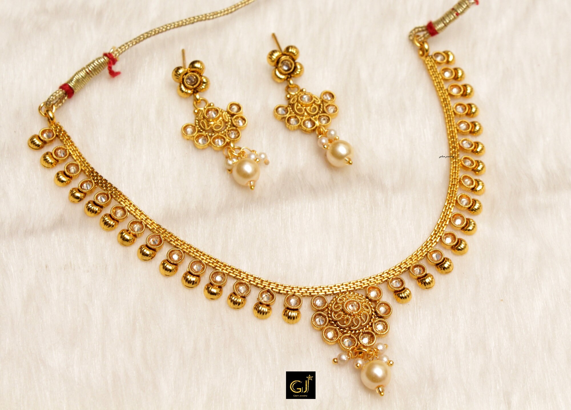 Pearl Choker Necklace Set 